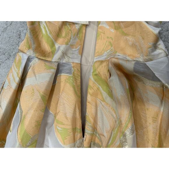 Mac Duggal Peach Multi Strapless Brocade Midi Dress with Pockets Sz 8 NWOT - Picture 7 of 7